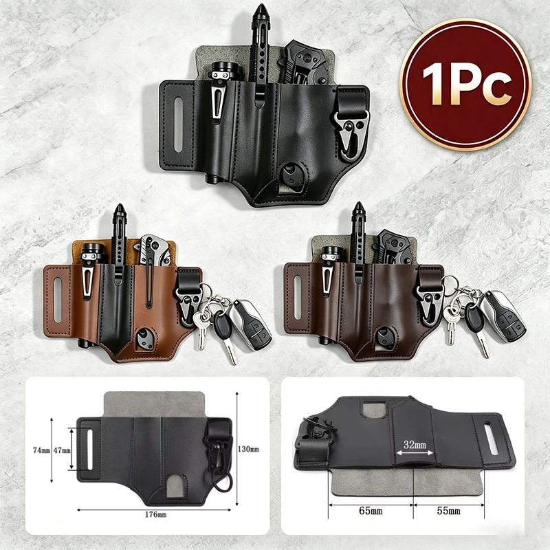 Edc Carry Belt Leather - Koeienhuid Taille Hanger Draagbare Tactische Edc