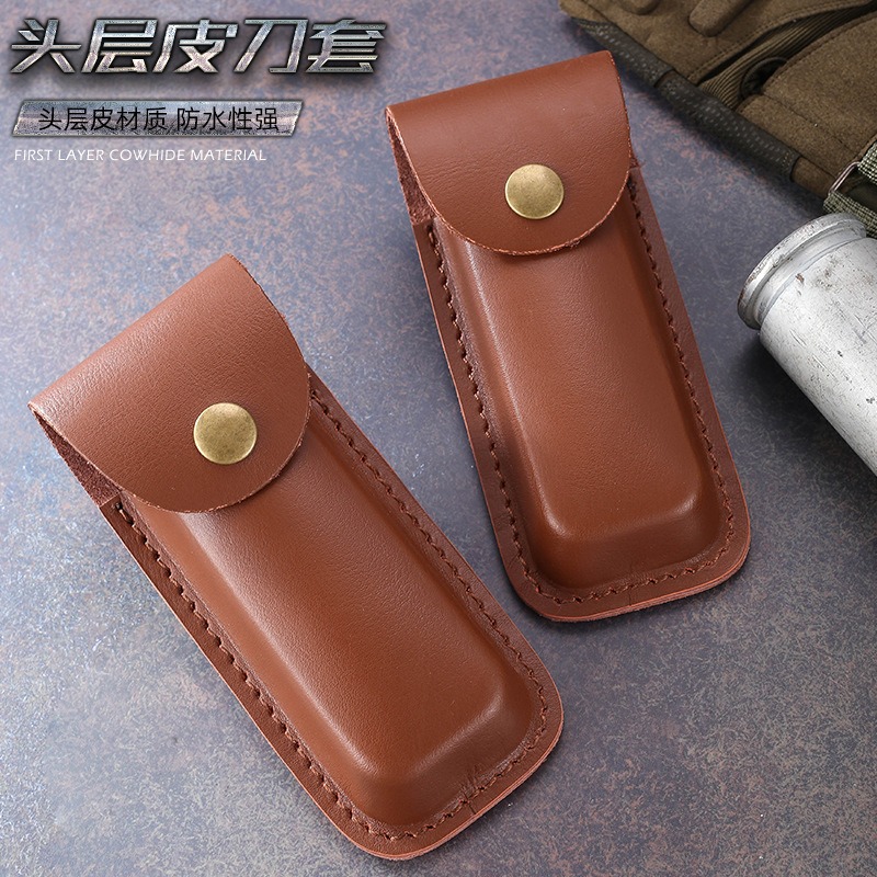 Edc Carry Belt Leather - Echt lederen messchede voor zakmes Draagbare