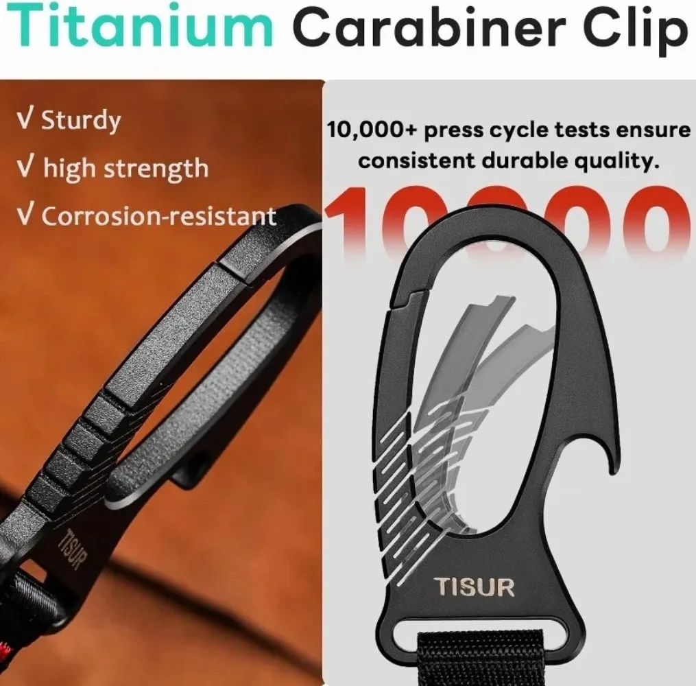 Titanium karabijnhaak sleutelh - Edc Carry Clip recensie en prijs