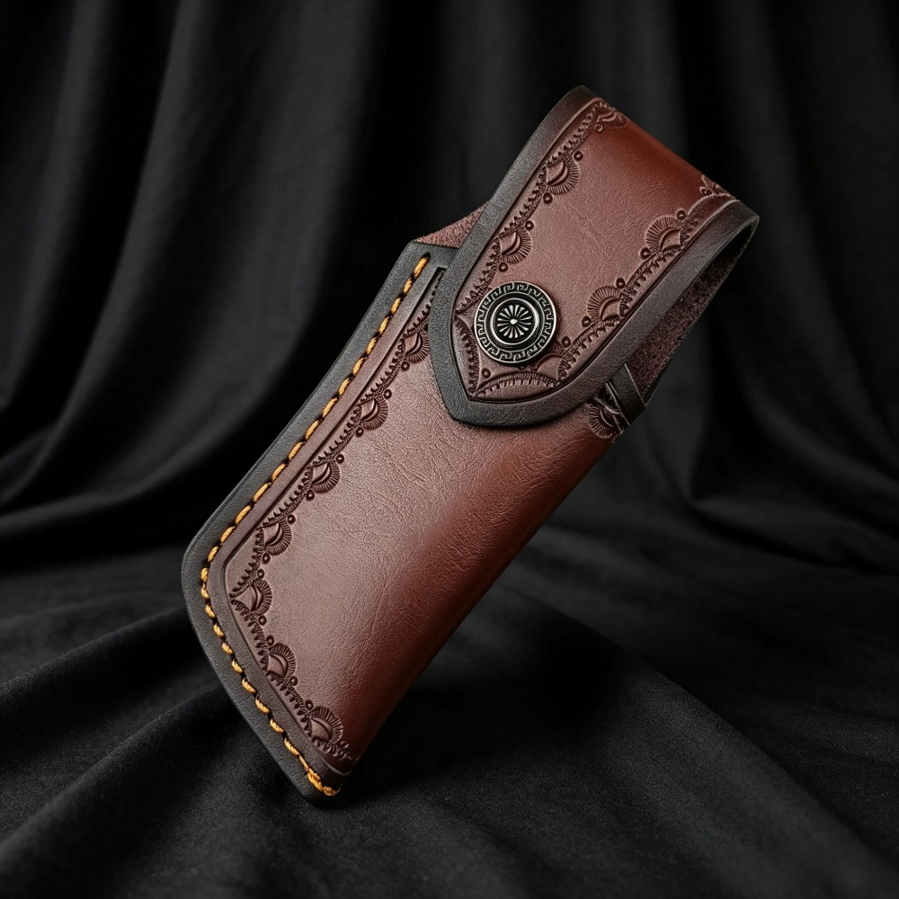 Bruin geprägd lederen messenho - Edc Carry Belt Leather recensie en prijs