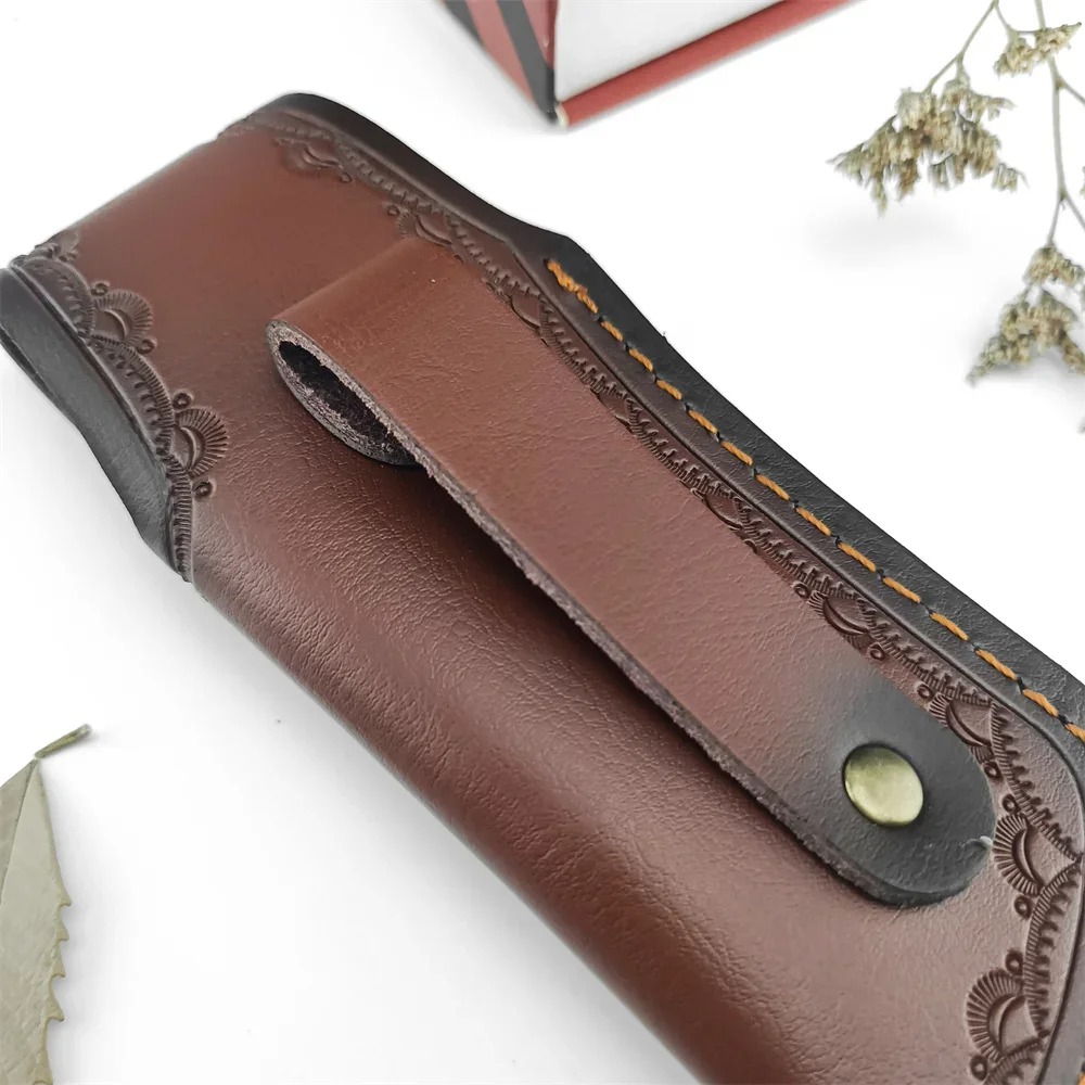Bruin geprägd lederen messenho - Edc Carry Belt Leather recensie en prijs